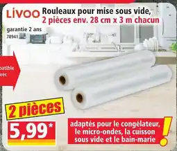 Norma Livoo rouleaux pour mise sous vide, 2 pièces env. 28 cm x 3 m chacun offre