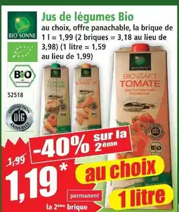 Norma Bio sonne jus de légumes vert offre