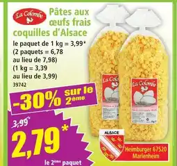 Norma La colombe pâtes aux œufs frais coquilles d'alsace offre