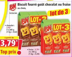 Norma Bn biscuit fourré goût chocolat ou fraise offre