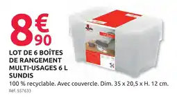 Mr Bricolage Sundis lot de 6 boîtes de rangement multi-usages 6 l offre