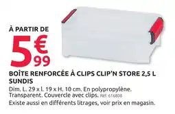 Mr Bricolage Sundis boîte renforcée à clips clip'n store 2,5 l offre