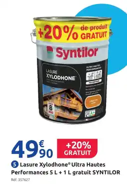 Mr Bricolage Syntilor lasure xylodhone ultra hautes performances 5 l + 1 l gratuit offre