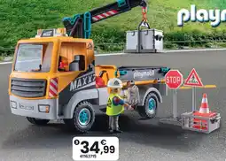 JouéClub Playmobil 71750 - camion grue, ouvrier et accessoires offre