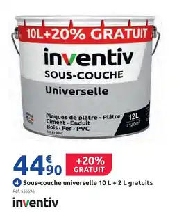 Mr Bricolage Inventiv peinture blanc super couvrant mat 10 l + 2 l gratuits offre
