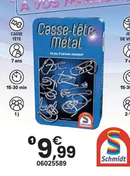 JouéClub Schmidt cassé-tête métal offre