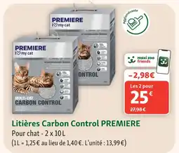 Maxi Zoo Premiere litières carbon control offre