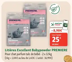 Maxi Zoo Premiere litières excellent babypowder offre