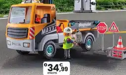 JouéClub Playmobil - camion grue/ouvrier et accesoires offre