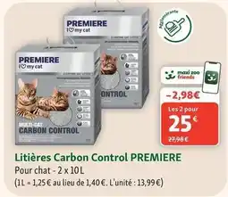 Maxi Zoo Premiere - litières carbon control offre