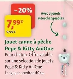 Maxi Zoo Anione - jouet canne à pêche pepe & kitty offre