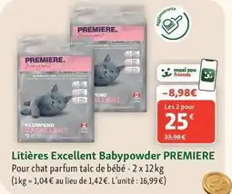 Maxi Zoo Premiere - litières excellent babypowder offre