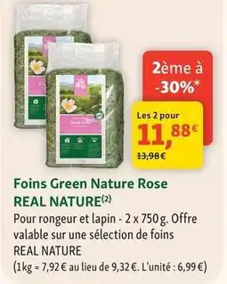 Maxi Zoo Real nature - foins green nature rose offre