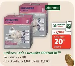Maxi Zoo Premiere - litières cat's favourite offre