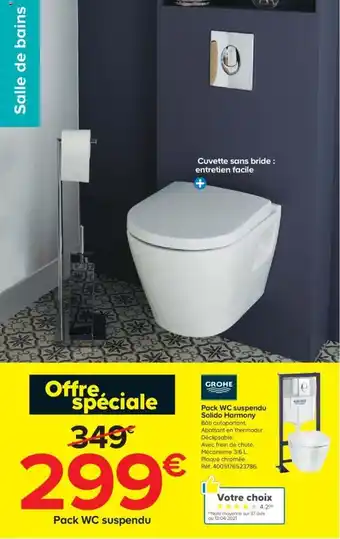 Castorama Pack wc suspendu solido harmony offre