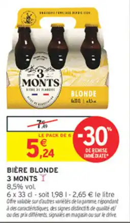 Intermarché Contact 3 MONTS BIÈRE BLONDE offre