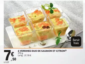 6 VERRINES DUO DE SAUMON ET CITRON