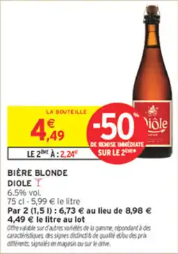 Intermarché Contact DIOLE BIÈRE BLONDE offre