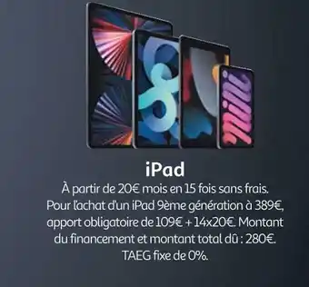 Auchan Bon plan sur ipad offre