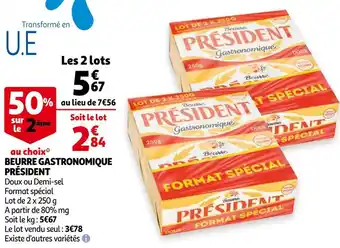 Auchan Président beurre gastronomique offre