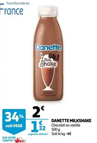 Auchan Danone milkshake offre