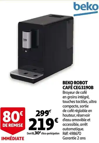 Auchan Beko robot café ceg3190b offre