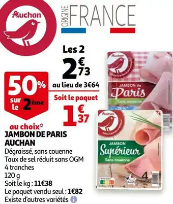 Auchan Auchan jambon de paris offre