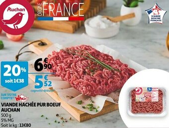 Auchan Auchan viande hachée pur boeuf offre