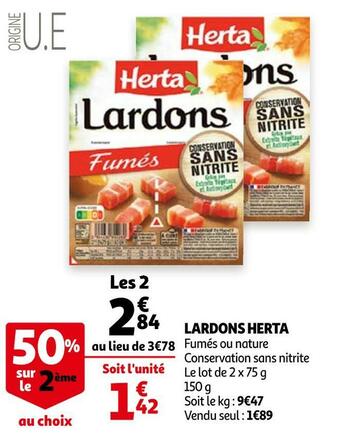 Auchan Herta lardons offre