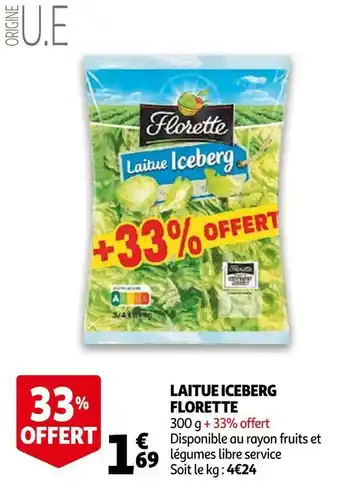 Auchan Florette laitue iceberg offre