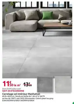 Mr Bricolage Manhattan Carrelage sol intérieur offre