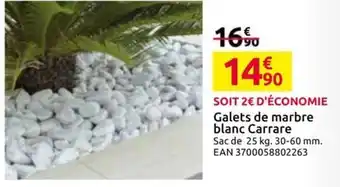 Galets de marbre blanc Carrare