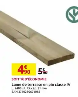 Mr Bricolage Lame de terrasse en pin classe IV offre