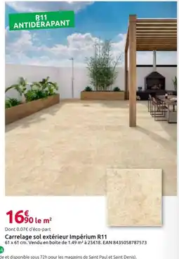 Mr Bricolage Carrelage sol extérieur impérium R11 offre