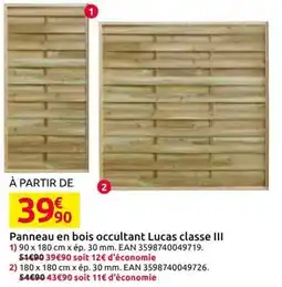 Mr Bricolage Lucas Panneau en bois occultant offre