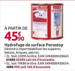 Mr Bricolage Porostop Hydrofuge de surface offre