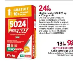 Mr Bricolage PAREXLANKO Mortier-colle 5024 offre