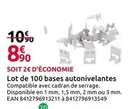 Mr Bricolage bases autonivelantes offre