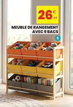 Stokomani Meuble de rangement avec 9 bacs offre