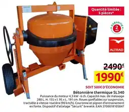 Mr Bricolage Altrad bétonnière thermique sl340 offre