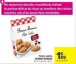 Carrefour BONNE MAMAN Petits sablés offre