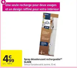 Carrefour GLADE Spray désodorisant rechargeable offre