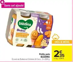 Carrefour BLEDINA Écrasé de Butternut Céréales & Coco offre