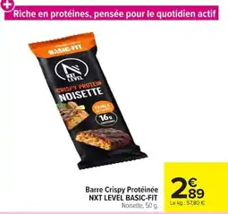 Carrefour NXT LEVEL Barre Crispy Protéinée offre