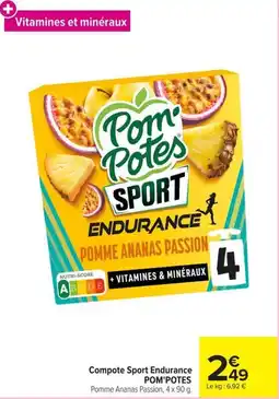 Carrefour Market POM'POTES Compote Sport Endurance offre