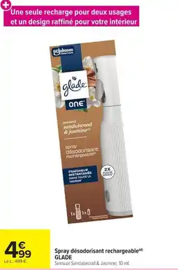 Carrefour Market GLADE Spray désodorisant rechargeable(d) offre