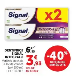 U Express Signal Dentifrice Integral 8 offre