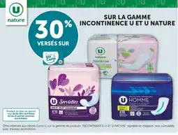 Super U U Sur la gamme incontinence et nature offre
