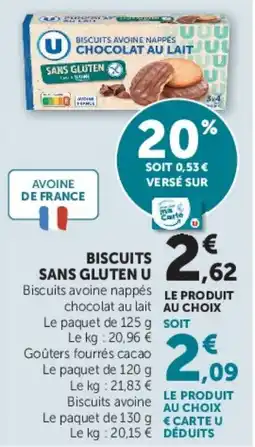 U Express Biscuits sans gluten U offre