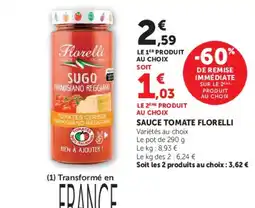 Super U Florelli Sugo Parmigiano Reggiano offre